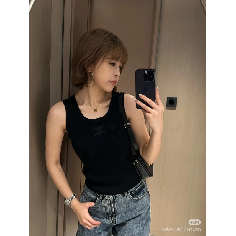 ★大人気セリーヌ夏用に涼しい女性用タンクトップ2506BKJ120-CE-B022